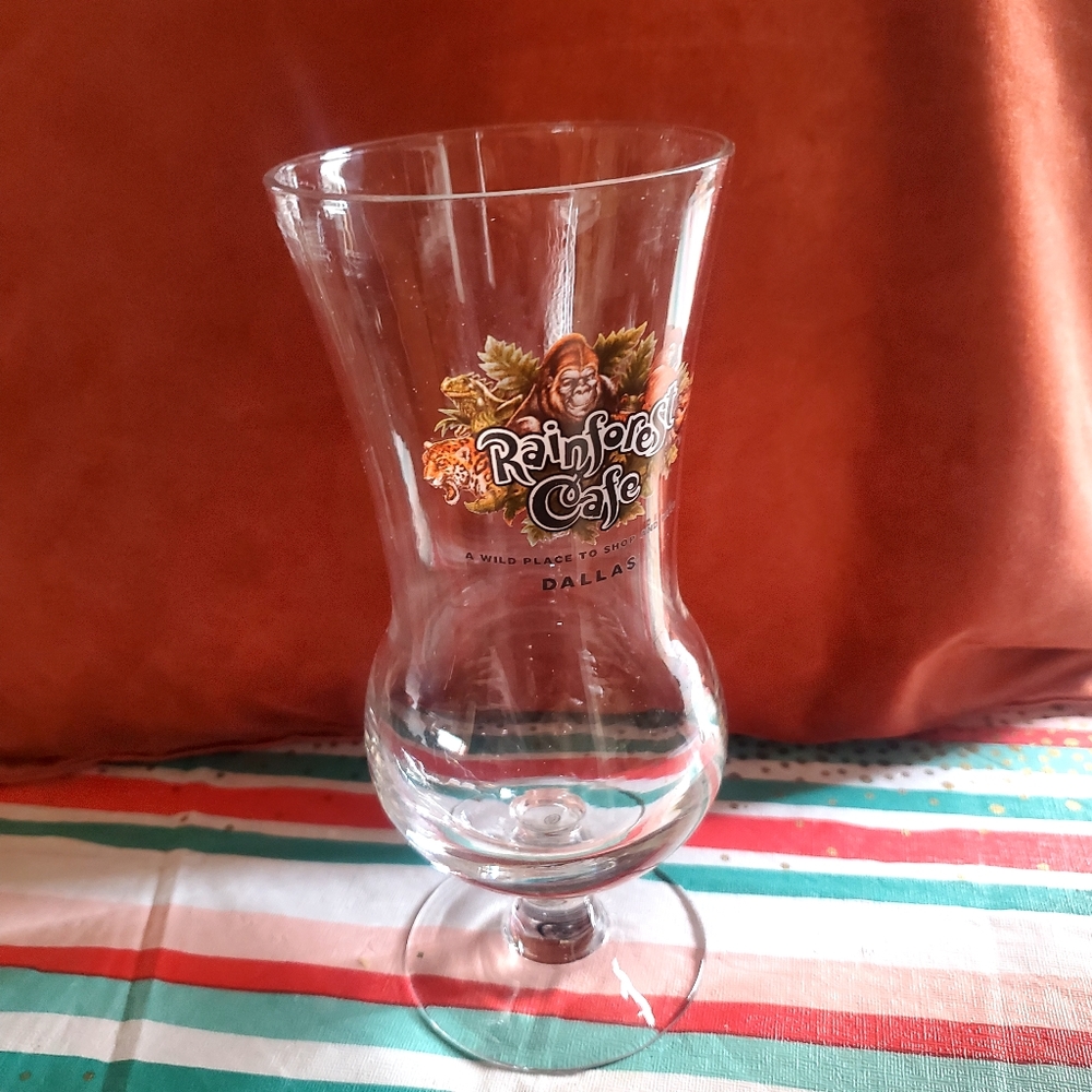 Rainforest Cafe Glass Dallas Tall Fancy Drink - Picture 4 of 5